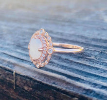 Load image into Gallery viewer, Solid Gold Double Halo Vintage Ring