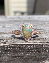 Load image into Gallery viewer, 14k Solid Gold Large Teardrop Halo