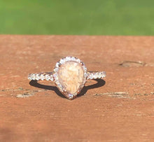 Load image into Gallery viewer, Solid Gold Small Halo Teardrop Keepsake