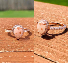 Load image into Gallery viewer, Solid Gold Small Halo Teardrop Keepsake