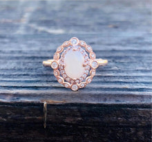 Load image into Gallery viewer, Solid Gold Double Halo Vintage Ring