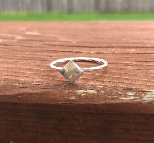 Diamond shape keepsake ring