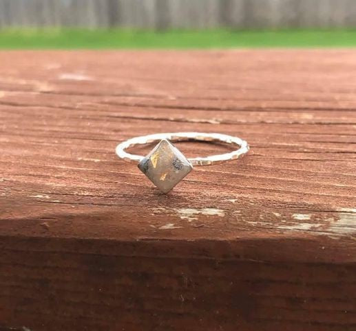 Diamond shape keepsake ring