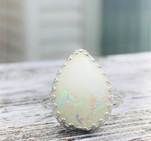 Sterling Silver Princess Cut Teardrop Ring