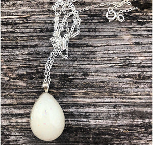 Sterling Silver Teardrop Keepsake Necklace