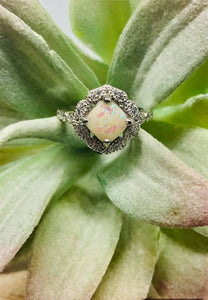 Solid Gold Art Deco Square Keepsake Ring