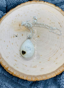 Sterling silver teardrop keepsake necklace