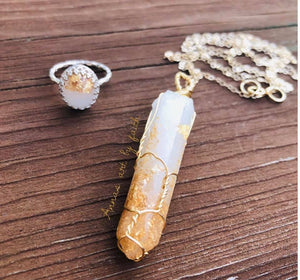 Crystal pendant keepsake necklace