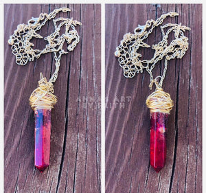 Crystal pendant keepsake necklace