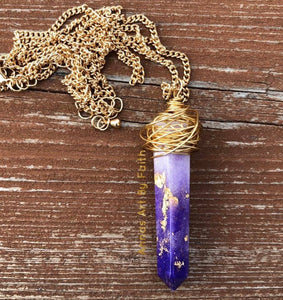 Crystal pendant keepsake necklace