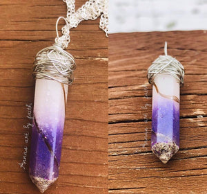 Crystal pendant keepsake necklace