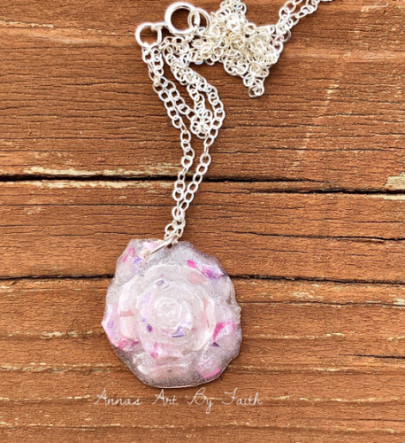 Rose keepsake necklace